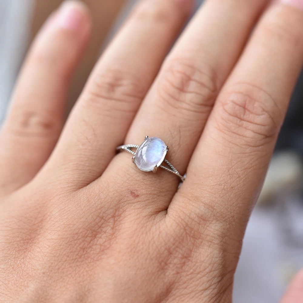Bague réglable "Clarté de l’Âme" en Pierre de Lune