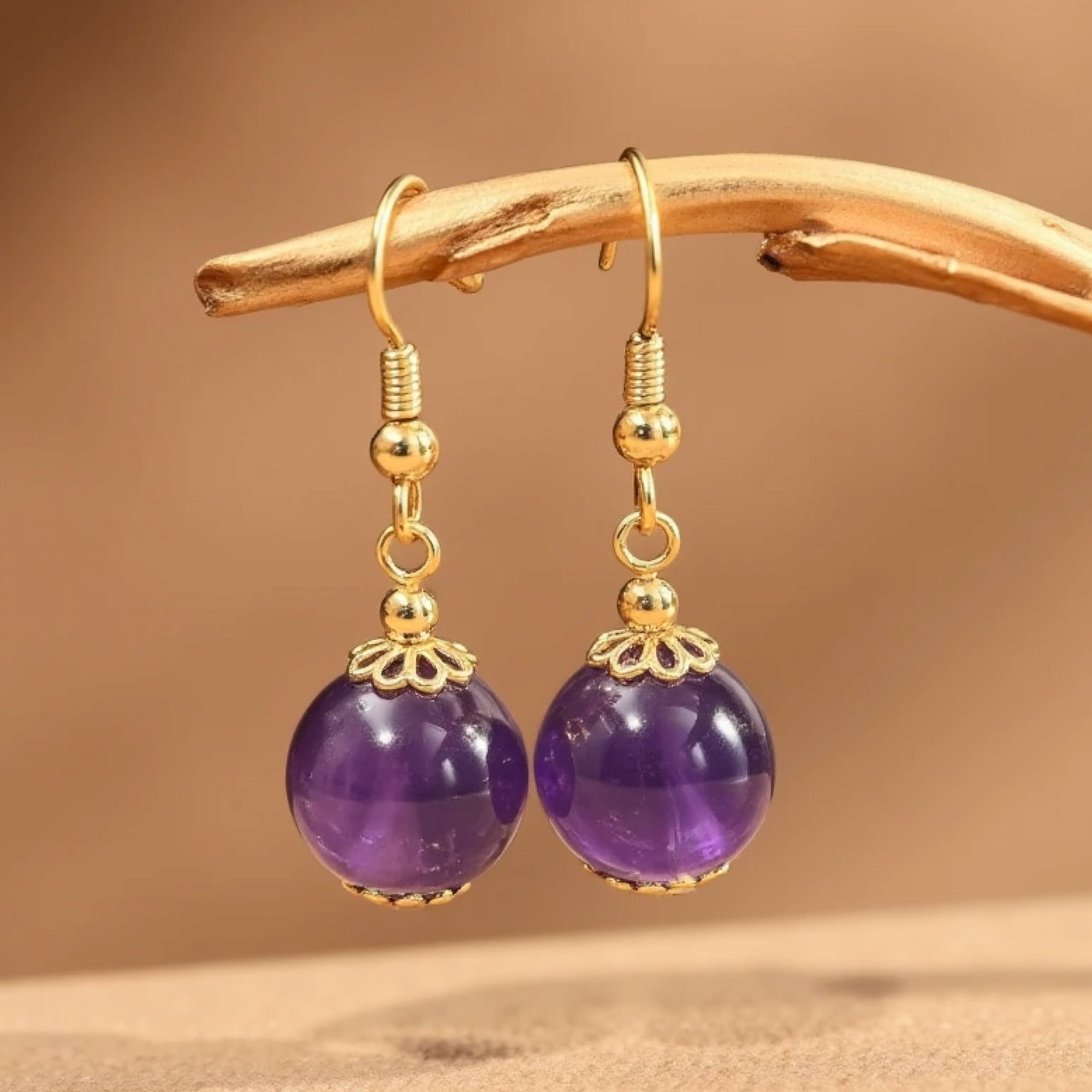 Boucles d'Oreilles "Tara" en Améthyste