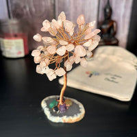 Arbre Feng Shui "Harmonie" en Pierres Naturelles - Quartz Rose - L'Arbre des Chakras