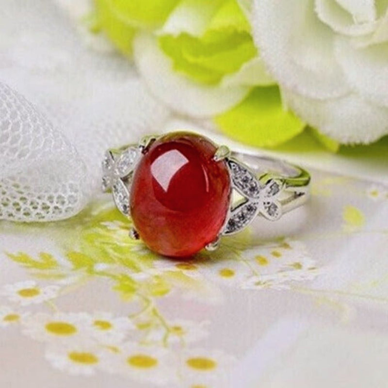 Bague Ajustable "Abondance" en Grenat -  - L'Arbre des Chakras