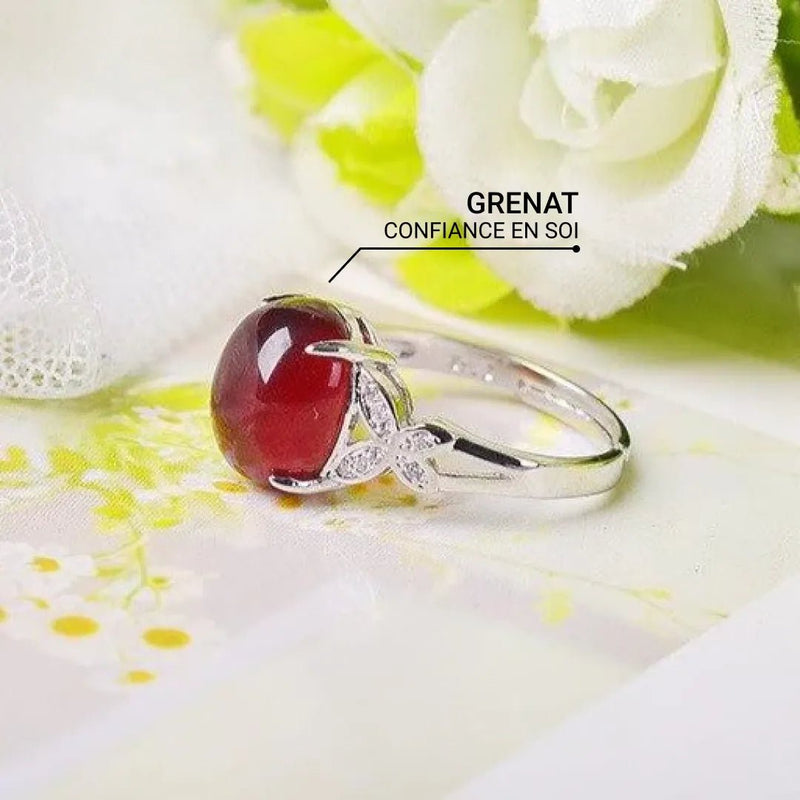 Bague Ajustable "Abondance" en Grenat -  - L'Arbre des Chakras