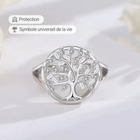 Bague Ajustable "Arbre de Vie Étincelant" en Argent -  - L'Arbre des Chakras