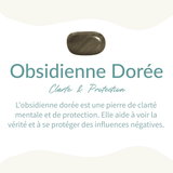Bague Ajustable "Aura" en Obsidienne Dorée - - L'Arbre des Chakras