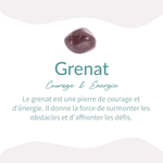 Bague Ajustable "Carrée Passion" en Grenat - - L'Arbre des Chakras