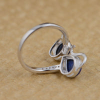 Bague Ajustable "Chat" en Lapis Lazuli -  - L'Arbre des Chakras