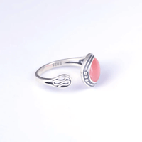 Bague Ajustable "Coeur Apaisé" en Rhodochrosite & Argent -  - L'Arbre des Chakras