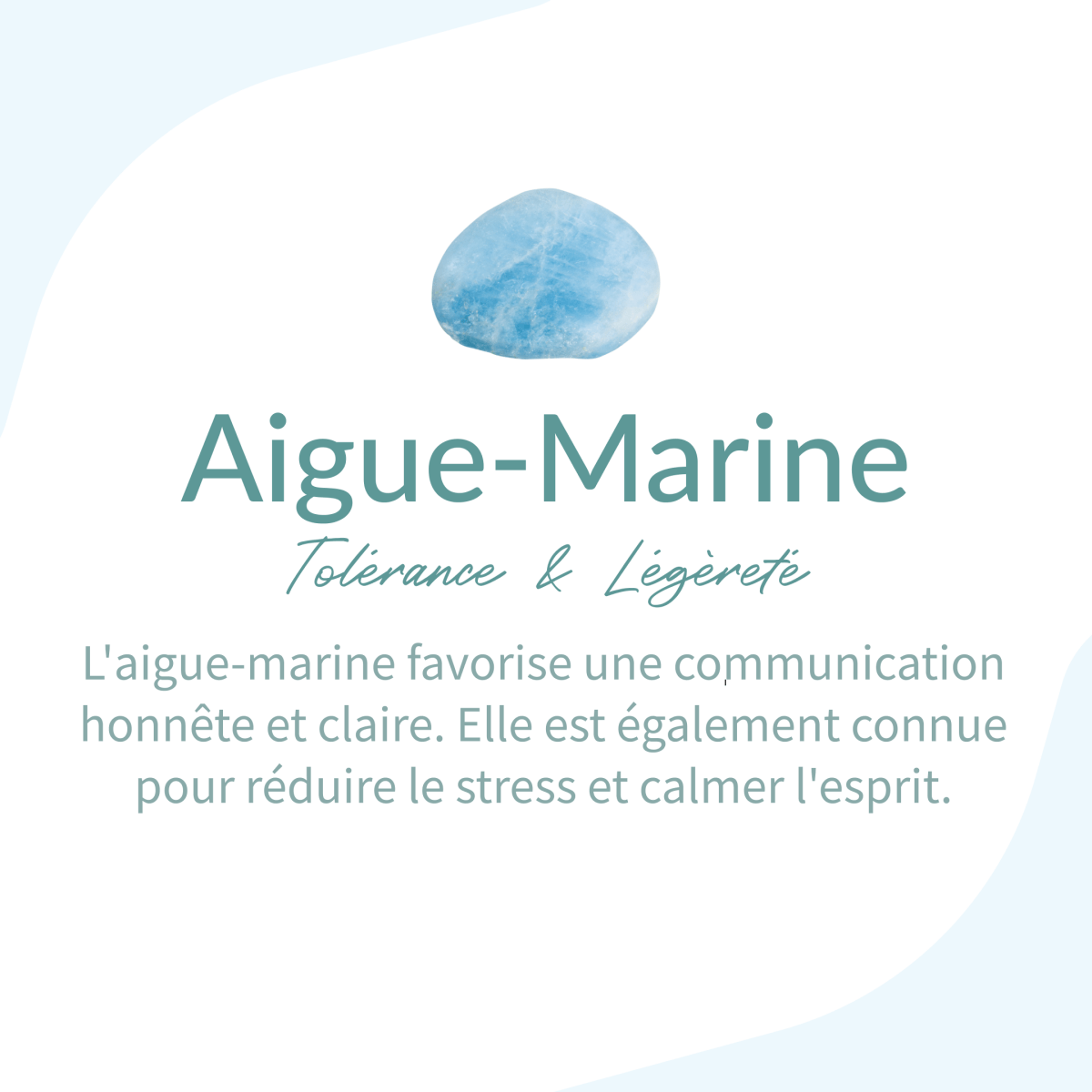 Bague Ajustable "Cristal de Mer" en Aigue-Marine -  - L'Arbre des Chakras