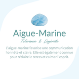 Bague Ajustable "Cristal de Mer" en Aigue-Marine -  - L'Arbre des Chakras