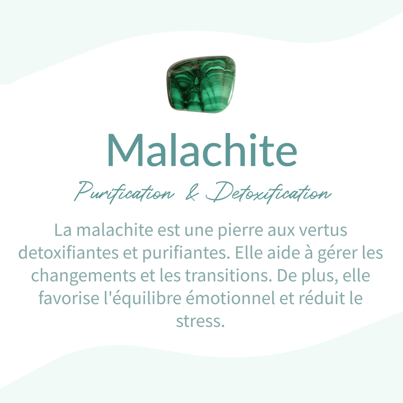 Bague Ajustable "Éclat Verdoyant" en Malachite - Forme Carré -  - L'Arbre des Chakras