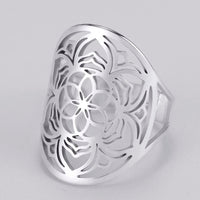 Bague Ajustable "Fleur de Mandala" - Argent - L'Arbre des Chakras