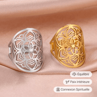 Bague Ajustable "Fleur de Mandala" -  - L'Arbre des Chakras