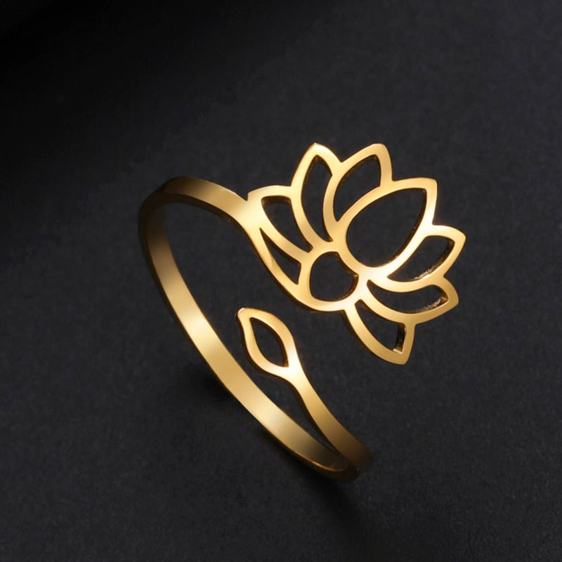 Bague Ajustable Lotus Divin -  - L&#39;Arbre des Chakras