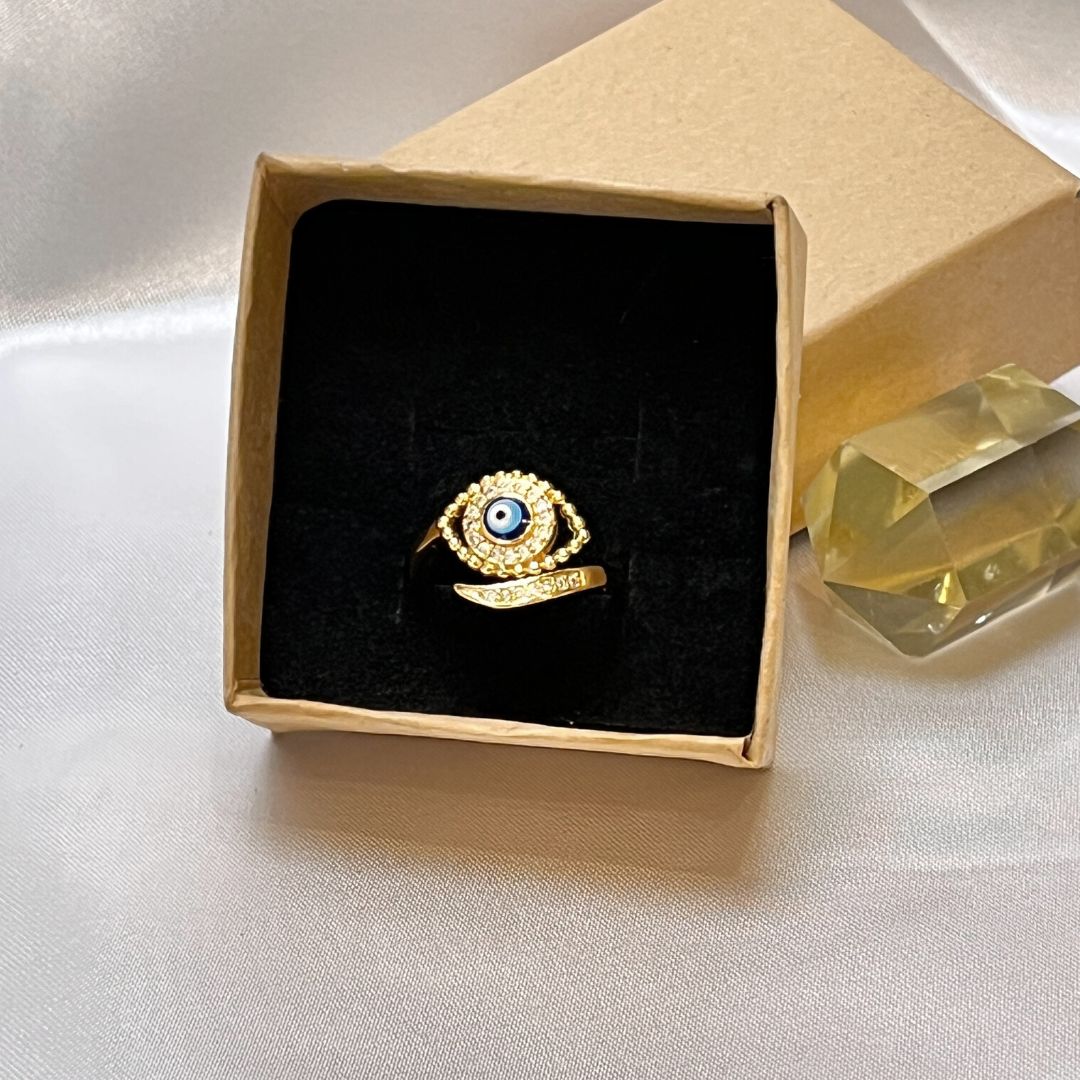 Bague Ajustable Oeil Bleu Porte-Bonheur -  - L'Arbre des Chakras