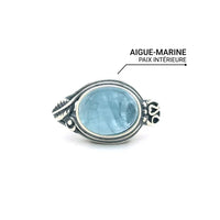 Bague Ajustable "Sensibilité" en Aigue-Marine & Argent -  - L'Arbre des Chakras