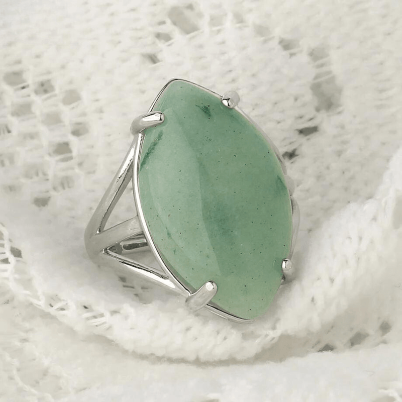 Bague Ajustable "Vision" en Pierre naturelle - Aventurine - L'Arbre des Chakras