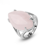 Bague Ajustable "Vision" en Pierre naturelle - Quartz rose - L'Arbre des Chakras