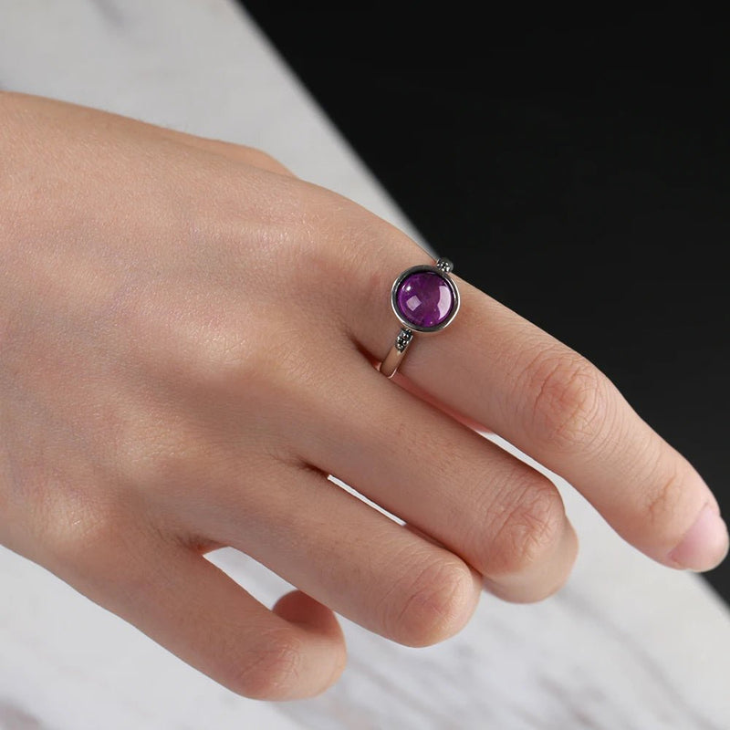 Bague &quot;Aura de Paix&quot; en Améthyste -  - L&#39;Arbre des Chakras