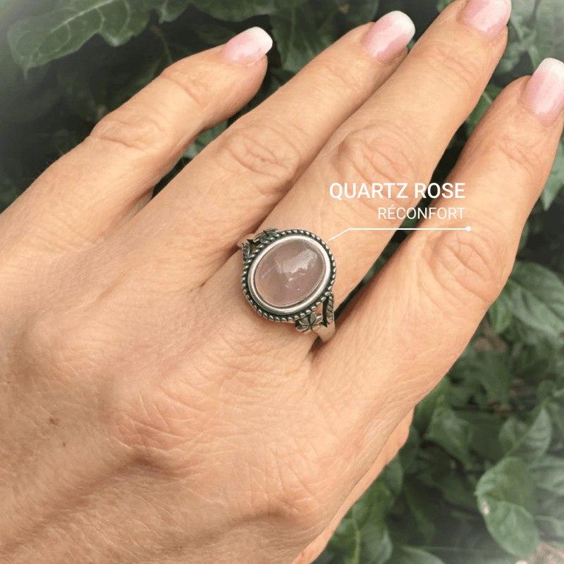 Bague "Douceur d'Amour" en Quartz Rose -  - L'Arbre des Chakras