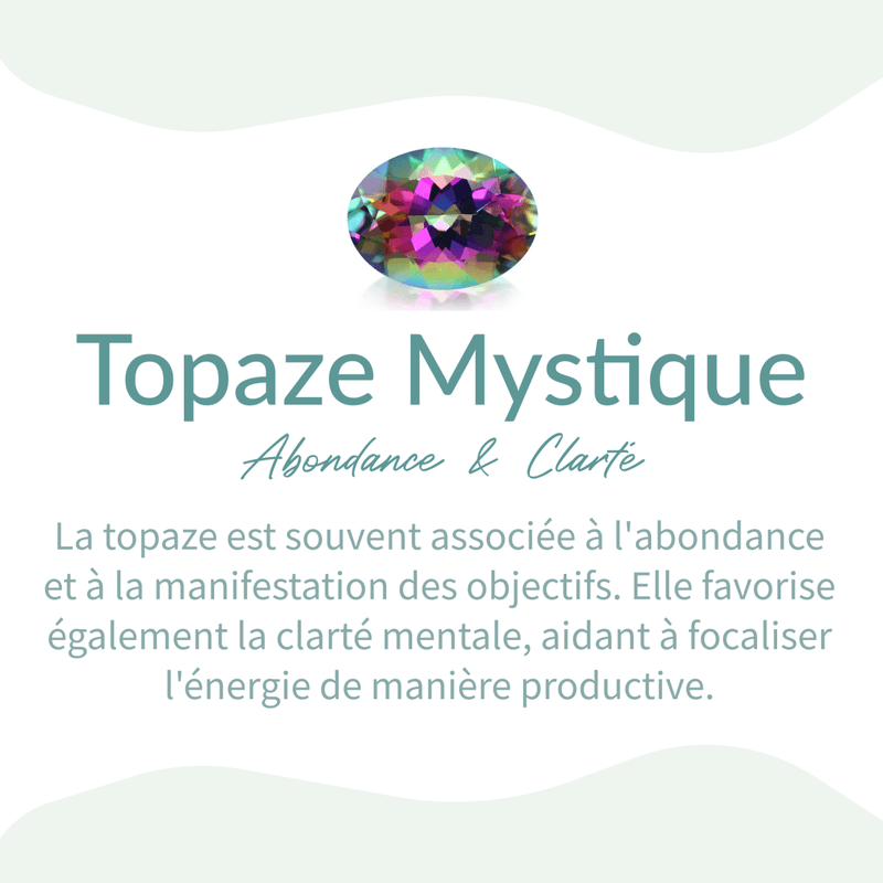 Bague en Topaze Mystique Arc-en-Ciel &amp; Argent -  - L&#39;Arbre des Chakras