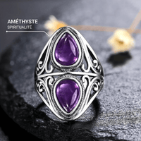 Bague "Esprit Intuitif" en Améthyste & Argent -  - L'Arbre des Chakras