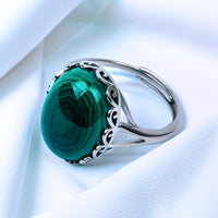 Bague Ajustable "Purification & Guérison" en Malachite -  - L'Arbre des Chakras