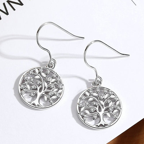 Boucles d'Oreilles Arbre de Vie en Argent -  - L'Arbre des Chakras