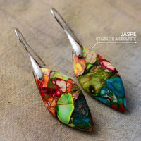 Boucles d'Oreilles Arlequin en Jaspe -  - L'Arbre des Chakras