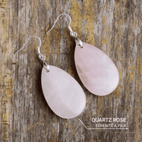 Boucles d'Oreilles en Quartz Rose -  - L'Arbre des Chakras