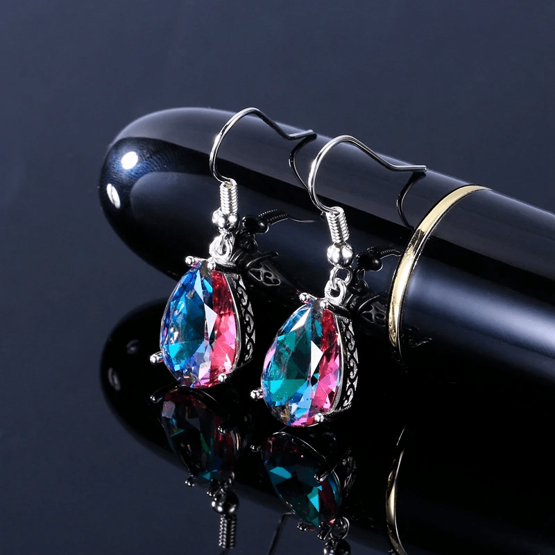 Boucles d'Oreilles en Topaze Mystique Arc-en-Ciel -  - L'Arbre des Chakras