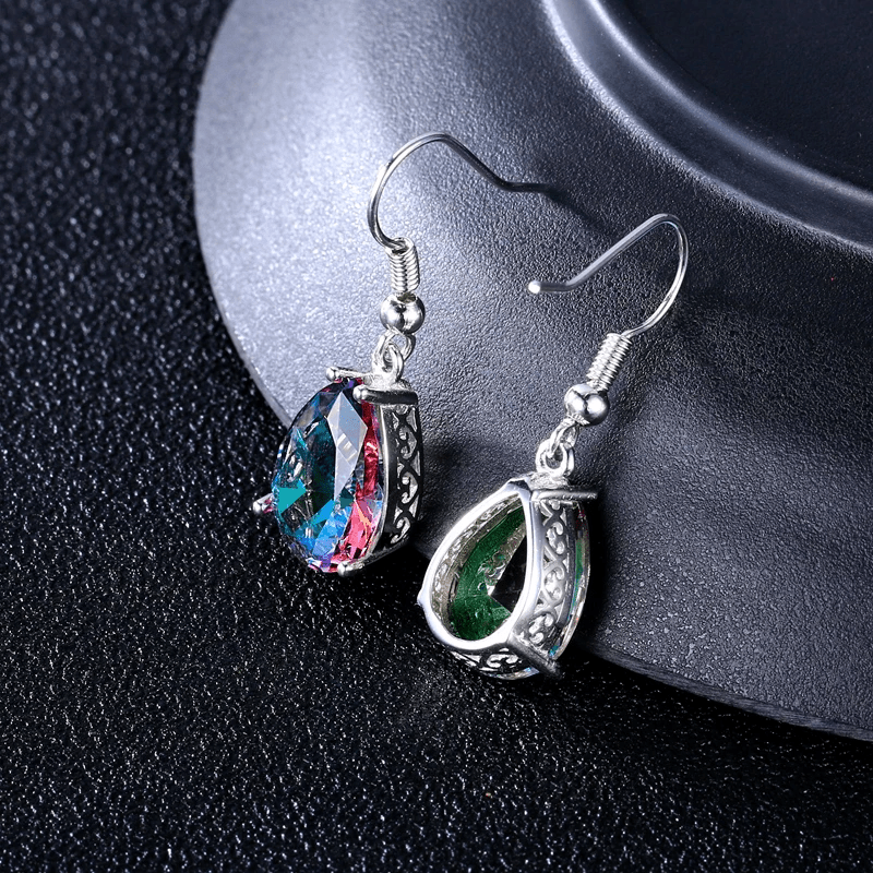 Boucles d&#39;Oreilles en Topaze Mystique Arc-en-Ciel -  - L&#39;Arbre des Chakras