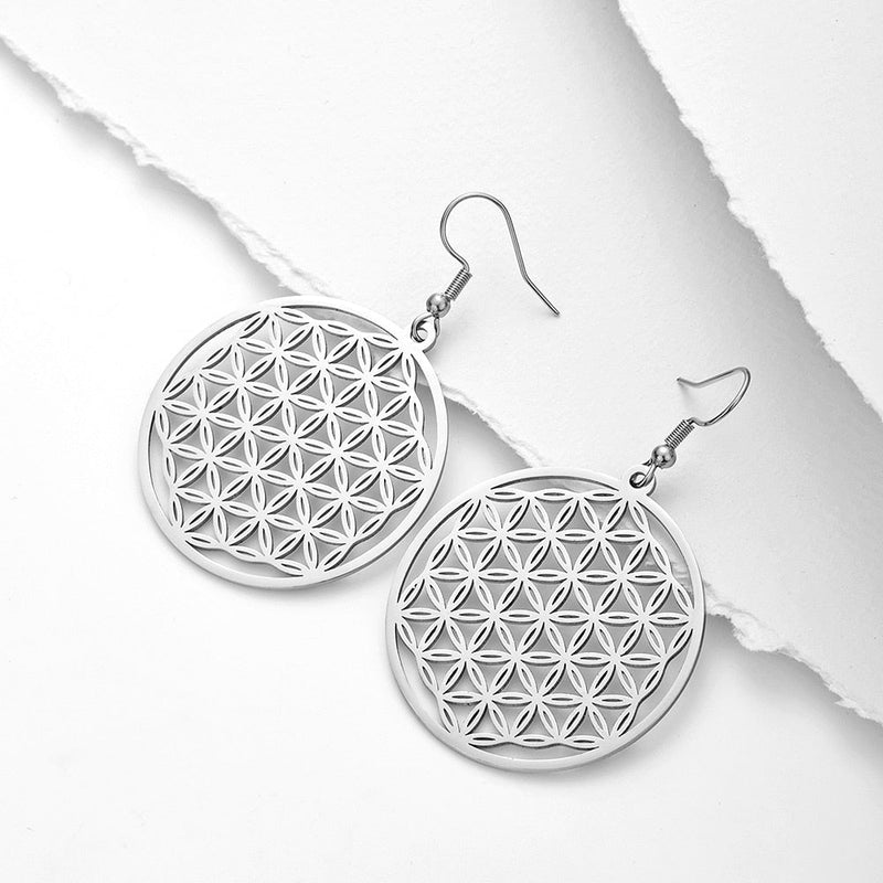 Boucles d'Oreilles Fleur de Vie - Argent - L'Arbre des Chakras