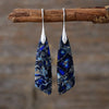 Boucles d'Oreilles Pendantes en Jaspe Bleu - - L'Arbre des Chakras