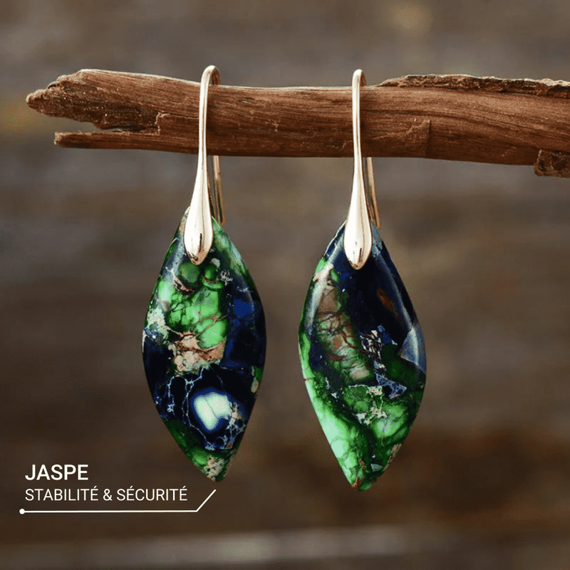 Boucles d'Oreilles "Rhéa" en Jaspe -  - L'Arbre des Chakras