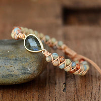 Bracelet Tressé "Audace" en Jaspe & Labradorite -  - L'Arbre des Chakras