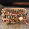 Bracelet Wrap "Compassion" en Rhodonite & Jaspe Aqua Terra -  - L'Arbre des Chakras