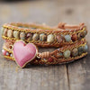 Bracelet Wrap "Compassion" en Rhodonite & Jaspe Aqua Terra -  - L'Arbre des Chakras