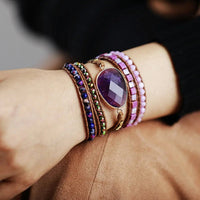 Bracelet Wrap "Esprit Zen" en Améthyste -  - L'Arbre des Chakras