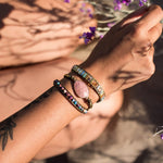 Bracelet Wrap "Guérison du Coeur" en Rhodochrosite -  - L'Arbre des Chakras