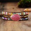 Bracelet Wrap "Guérison du Coeur" en Rhodochrosite -  - L'Arbre des Chakras