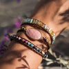 Bracelet Wrap "Guérison du Coeur" en Rhodochrosite -  - L'Arbre des Chakras