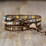 Bracelet Wrap "Protection Symbolique" en Labradorite - - L'Arbre des Chakras