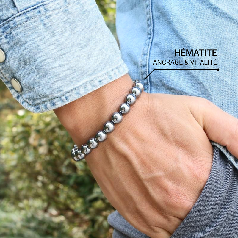 Bracelet &quot;Force d&#39;Énergie&quot; en Hématite -  - L&#39;Arbre des Chakras