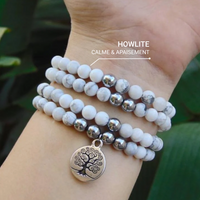 Bracelet Mala "Bien-être Féminin" en Howlite -  - L'Arbre des Chakras