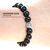 Bracelet "Ancrage Protecteur" en Obsidienne Noire -  - L'Arbre des Chakras