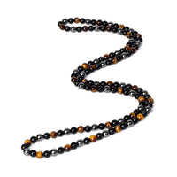 Collier "3 Protections" en Hématite, Obsidienne & Oeil de Tigre - 6mm / 55cm - L'Arbre des Chakras