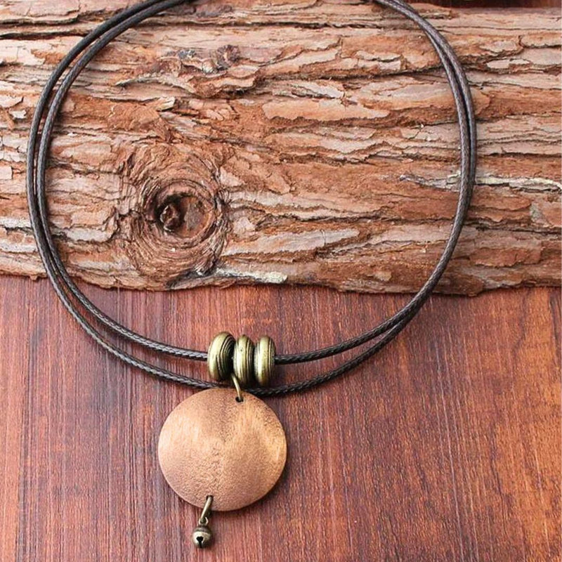 Collier "Arbre de Vie Sacré" en Bois Naturel -  - L'Arbre des Chakras