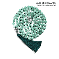 Collier Mala Premium "Paix Intérieure" en Jade de Birmanie -  - L'Arbre des Chakras