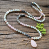 Collier Mala Premium "Sérénité de l'Esprit" en Labradorite, Aigue-Marine & Quartz Rose -  - L'Arbre des Chakras