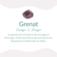 Bague Ajustable "Prema" en Grenat & Argent -  - L'Arbre des Chakras