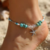 Bracelet de Cheville Étoile de Mer en Turquoise - - L'Arbre des Chakras